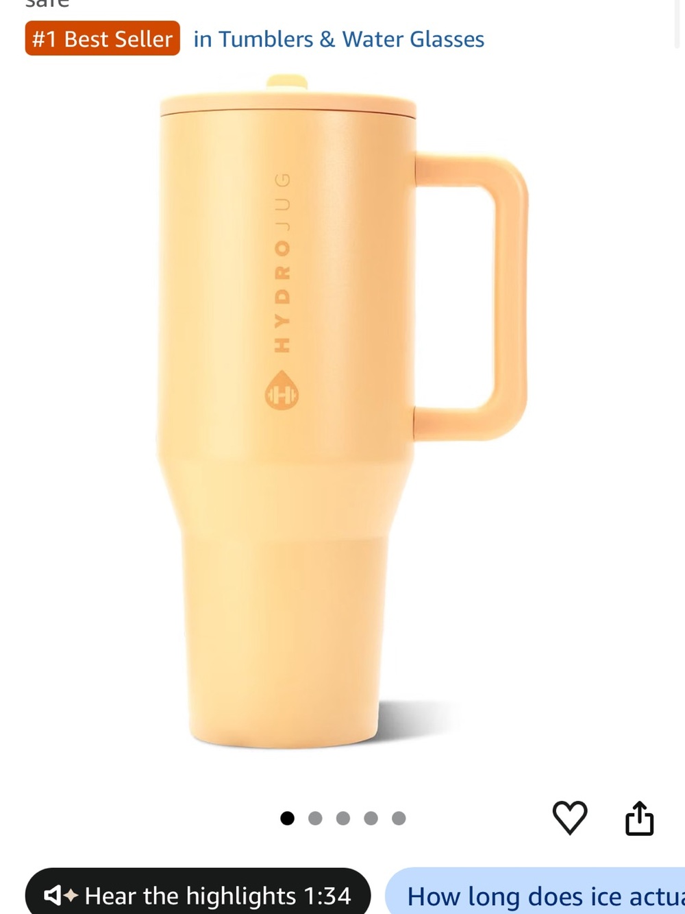 Hydrojug Tall Travel Mug - 32oz Marigold